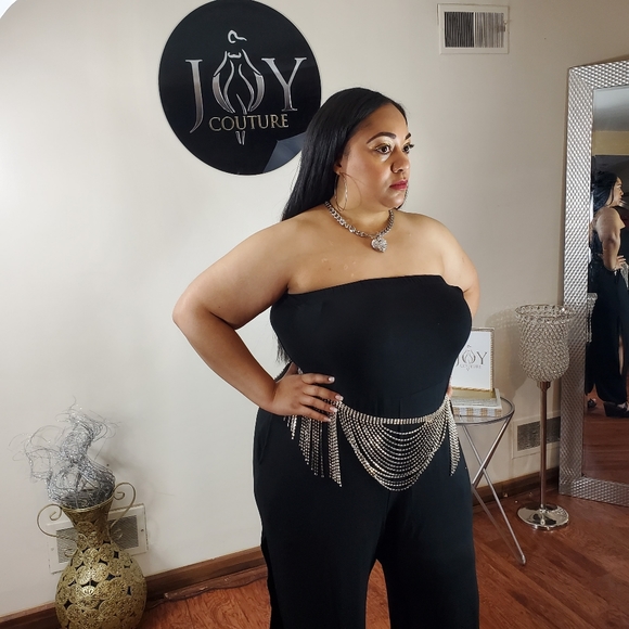 Summer Time Fine Side Slit Romper BLACK - Picture 6 of 8